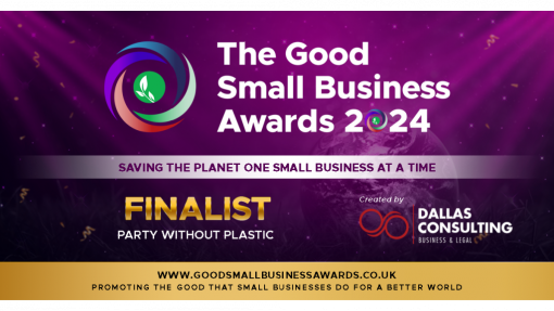 Party Without Plastic® named finalists in The Good Small Business Awards 2024